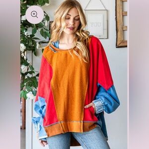 Oversized Colorblock Sweater hoodie